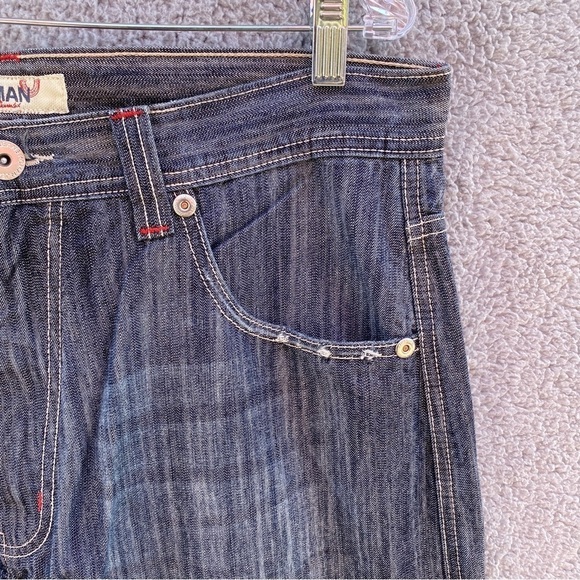 Vintage Koman Baggy Embroidered Straight Leg Skater Jeans Sz 36 - Picture 4 of 15
